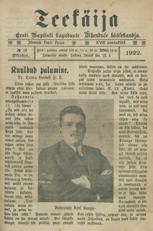 Teekäija : Eesti Baptisti Koguduse Ühenduse häälekandja ; 10 1922-10