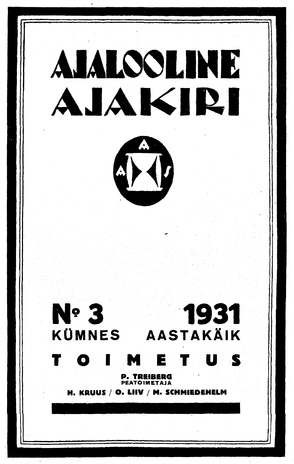 Ajalooline Ajakiri ; 3 1931