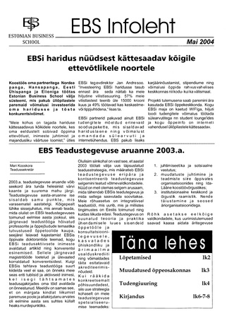 EBS Infoleht ; 2004-05