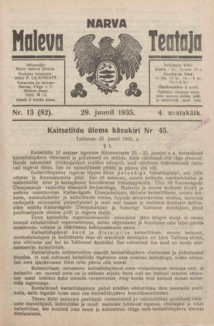 Narva Maleva Teataja ; 13 (82) 1935-06-29