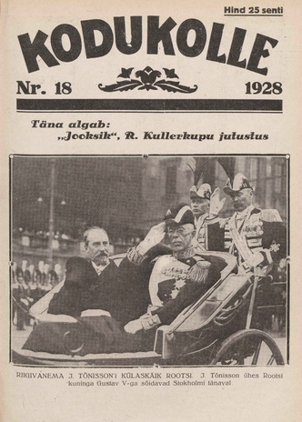 Kodukolle : perekonna ajakiri ; 18 1928-09-15