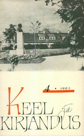 Keel ja Kirjandus ; 4 1965-04
