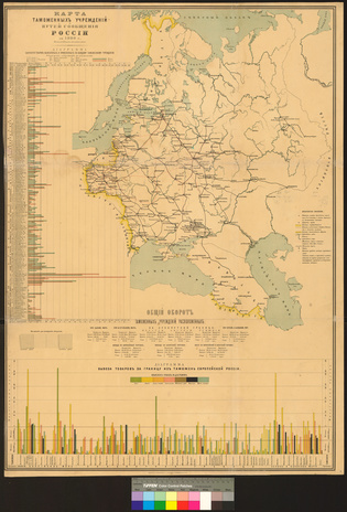 Карта таможенных учреждений и путей сообщения России за 1880 г.
