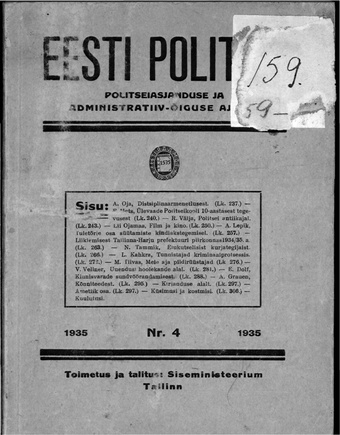 Eesti Politseileht ; 4 1935