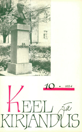 Keel ja Kirjandus ; 10 1974-10