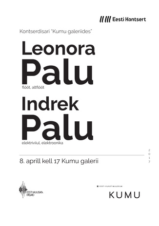 Kontserdisari “Kumu galeriides”. Leonora Palu. Indrek Palu.