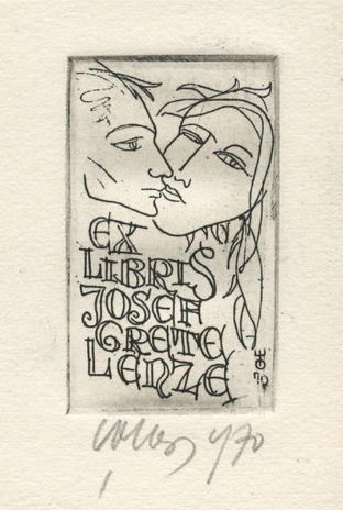 Ex libris Josef Grete Lenze 