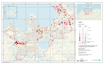 Tallinna pinnase Rn-222 sisalduse kaart : maksimaalne radooni sisaldus pinnaseõhus 