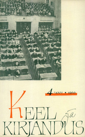 Keel ja Kirjandus ; 4 1966-04