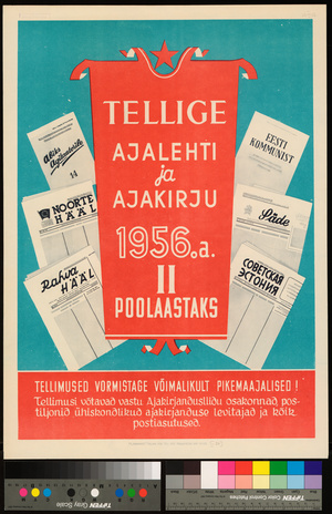 Tellige ajalehti ja ajakirju 1956. a. II poolaastaks