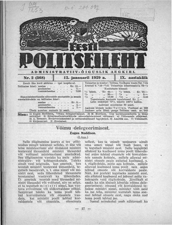 Eesti Politseileht ; 2 1929
