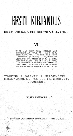 Eesti Kirjandus ; 6 1909