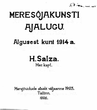 Meresõjakunsti ajalugu : algusest kuni 1914 a.