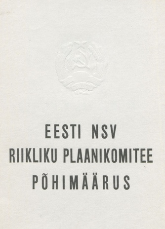 Eesti NSV Riikliku Plaanikomitee põhimäärus