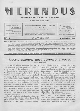 Merendus : mereasjanduslik ajakiri ; 2 1937