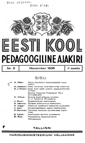 Eesti Kool ; 9 1936-11