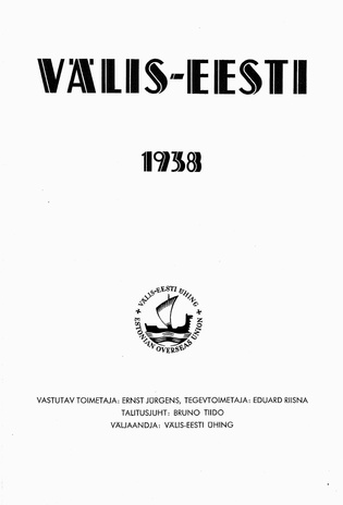 Välis-Eesti Almanak ; sisukord 1938