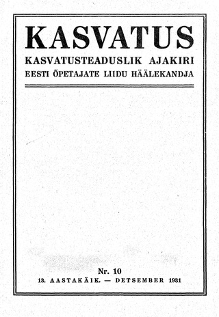Kasvatus ; 10 1931-12