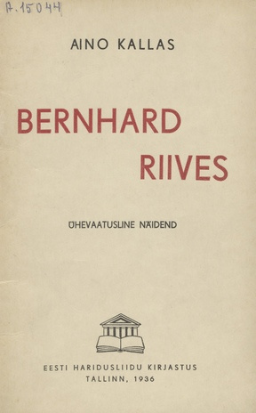 Bernhard Riives : ühevaatuseline näidend