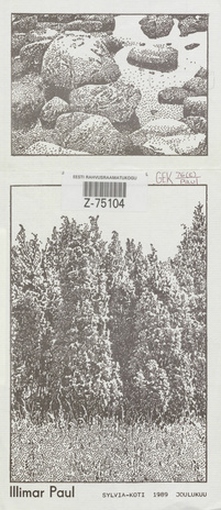 Illimar Paul : maalid : näituse kataloog, Sylvia-koti, 1989, joulukuu