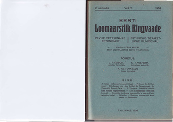 Eesti Loomaarstlik Ringvaade ; 2. vihk 1926