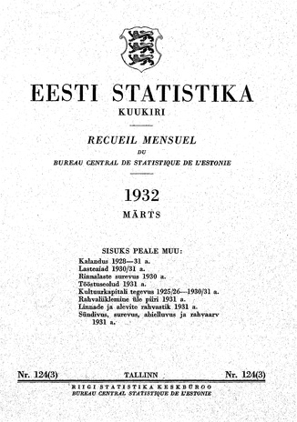 Eesti Statistika : kuukiri ; 124 (3) 1932-03