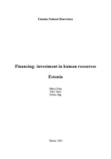 Financing : investment in human recourses Estonia