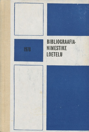 Bibliograafianimestike loetelu 1978 = Указатель библиографических пособий 1978 
