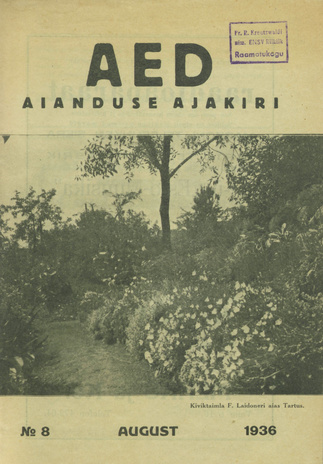Aed : aianduse ajakiri ; 8 1936-08