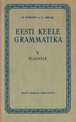 Eesti keele grammatika V klassile