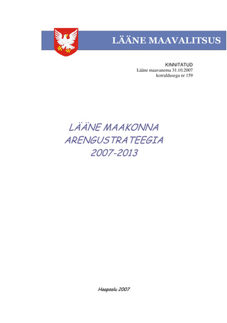 Lääne maakonna arengustrateegia 2007-2013
