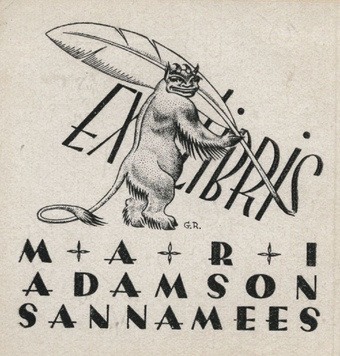 Ex libris Mari Adamson Sannamees 