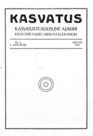 Kasvatus ; 6 1923-08