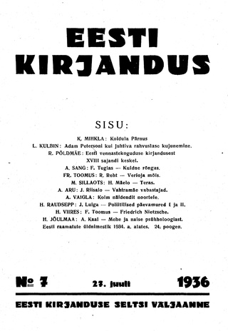 Eesti Kirjandus ; 7 1936