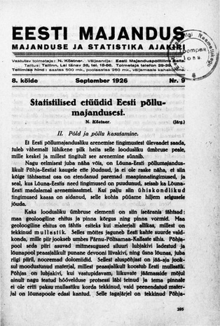 Eesti Majandus ; 9 1926-09