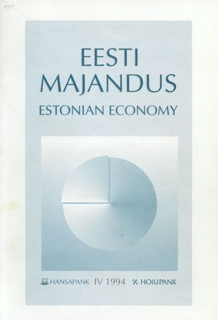 Eesti majandus = Estonian economy ; 4 1994