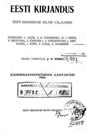 Eesti Kirjandus ; 10 1924