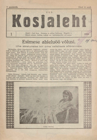 Uus Kosjaleht ; 1 1934