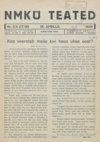 NMKÜ Teated ; 3-4 (17-18) 1935-04-16