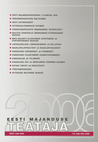 Eesti Majanduse Teataja : majandusajakiri aastast 1991 ; 7-8 (182-183) 2006