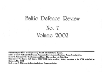 Baltic defence review ; no. 7 (2002)