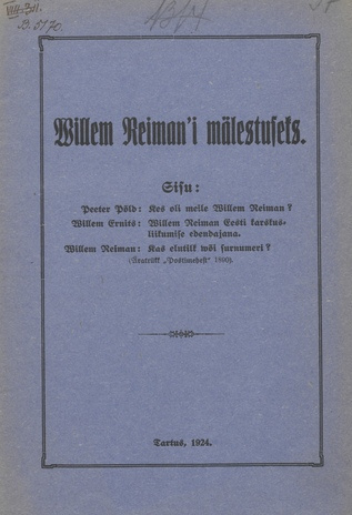 Willem Reiman'i mälestuseks