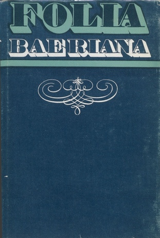 Библиография Бэра = Baeri bibliograafia = Bibliographie von K. E. v. Baer 