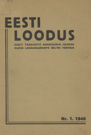 Eesti Loodus ; 1 1940