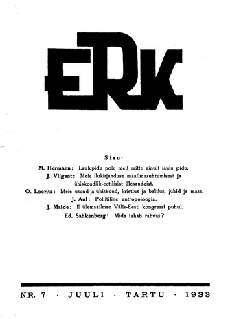 ERK ; 7 1933-07