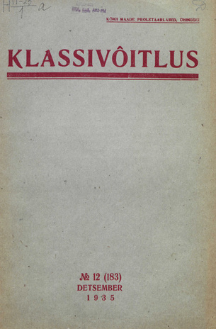 Klassivõitlus ; 12 (183) 1935-12
