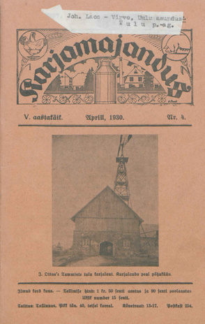 Karjamajandus ; 4 1930-04