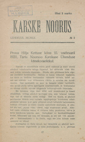 Karske Noorus ; 2 1920-05