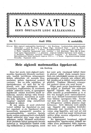 Kasvatus ; 7 1924-07