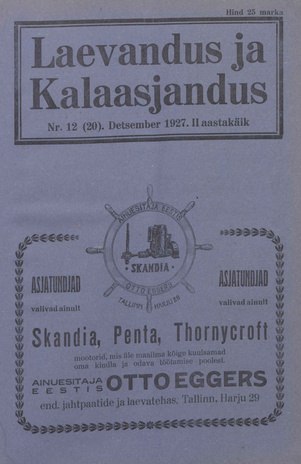 Laevandus ja Kalaasjandus ; 12 (20) 1927-12